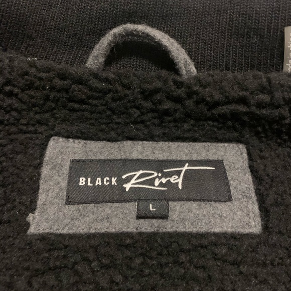 Black Rivet Jacket Coat Full Zipper - Picture 4 of 5